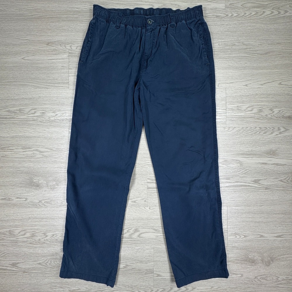 Tommy Bahama Mens‎ Pants Boracay Beach Chino Blue Large Elastic Waist Tencel